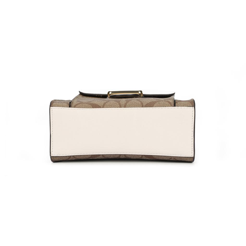 Coach Pepper 17 Classic Monogram Snake Print Handle Canvas And Leather Music Score Bag Women Handbag Khaki C7227-IMOTV