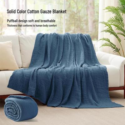 Coperta in Garza di Cotone Puro a 6 Strati – Morbida, Traspirante, Universale per Adulti e Bambini, Adatta per Letto o Divano.