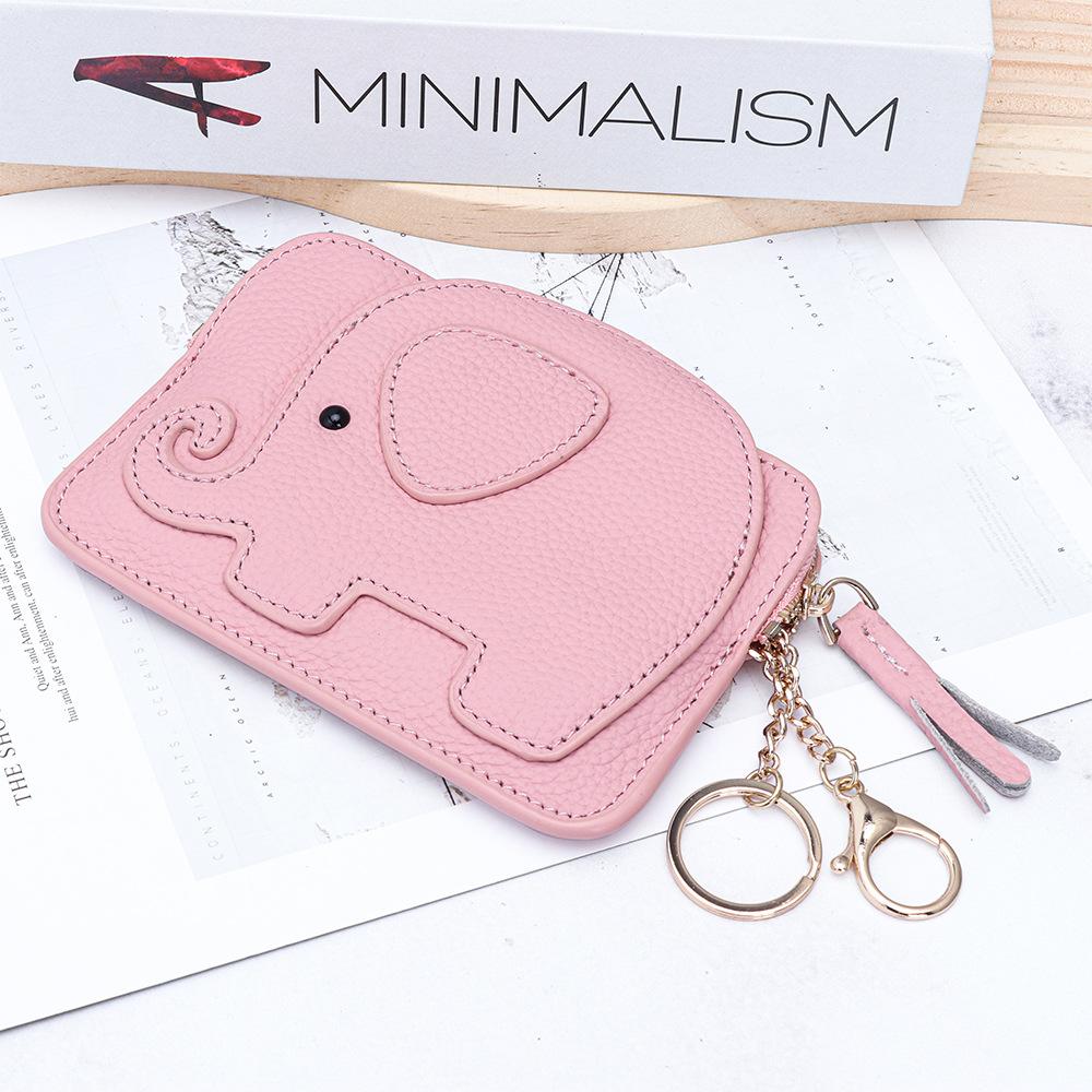 Animal Elephant Shape Coin Purse with Hanging buckle Fashion Women Genuine Leather Chic Clutch Coin Organizer for Girls