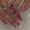 24PCS/SET 3D Red French Nail Stickers Party Wear Nails Removable Nail Art False Nails Bow Nail Art