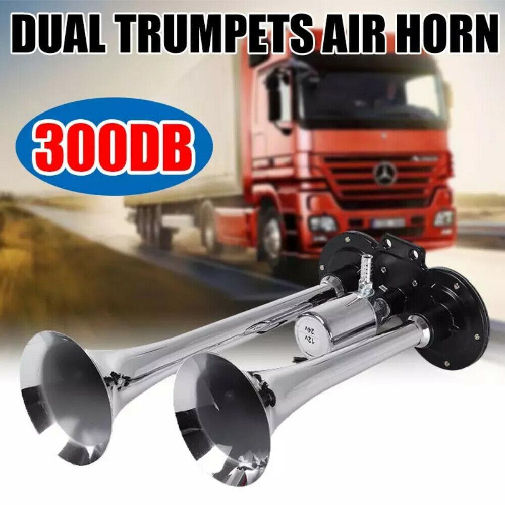 12/24V 300dB Trumpet Super Loud Dual Heavy Duty Plastic Horn Trumpet For Boat Car Air Vehicle T A5B6