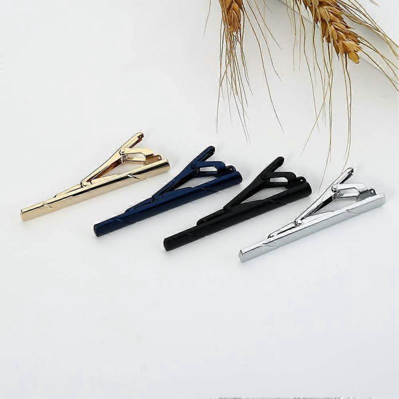4-Piece Men's Tie Clip Set, Classic Stainless Steel Tie Bar Pinch Clips, Business Tie Accessories Gift for Men