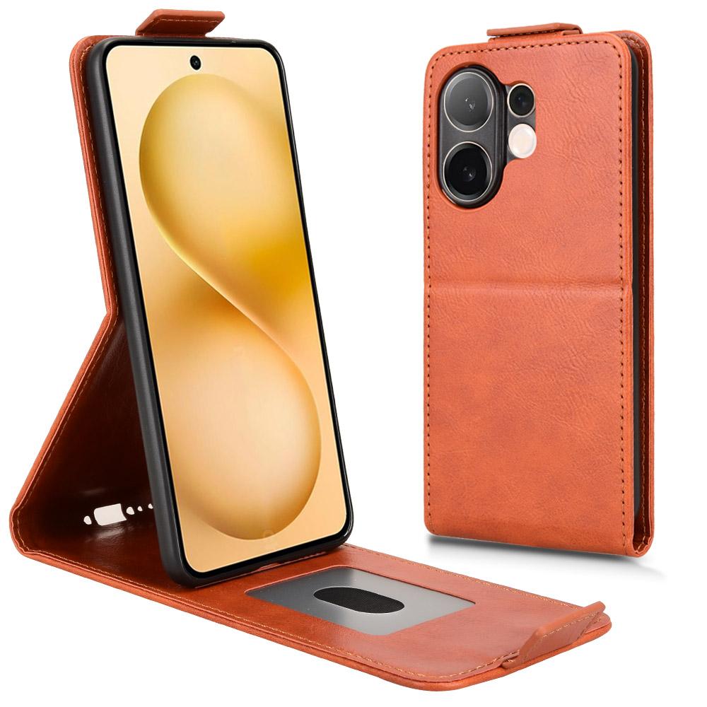 For Vivo V60 5G Stand Case Magnetic Clasp Vertical Flip Leather Phone Cover with Card Holder