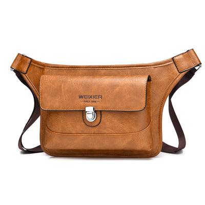 Men's Leather Sling Bag Crossbody Shoulder Bag Waterproof Messenger Waist Chest Bag Briefcase Travel Bag