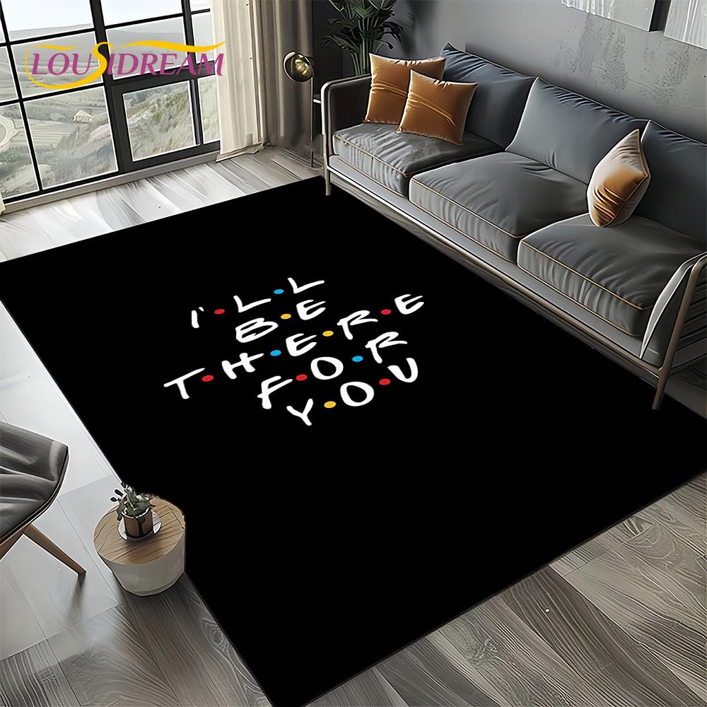 Tappeto Central Perk Friends TV Show per Soggiorno Camera da Letto Casa Decorazione Divano, Tappeto per Area Giochi Bambini Tappetino Antiscivolo Regalo