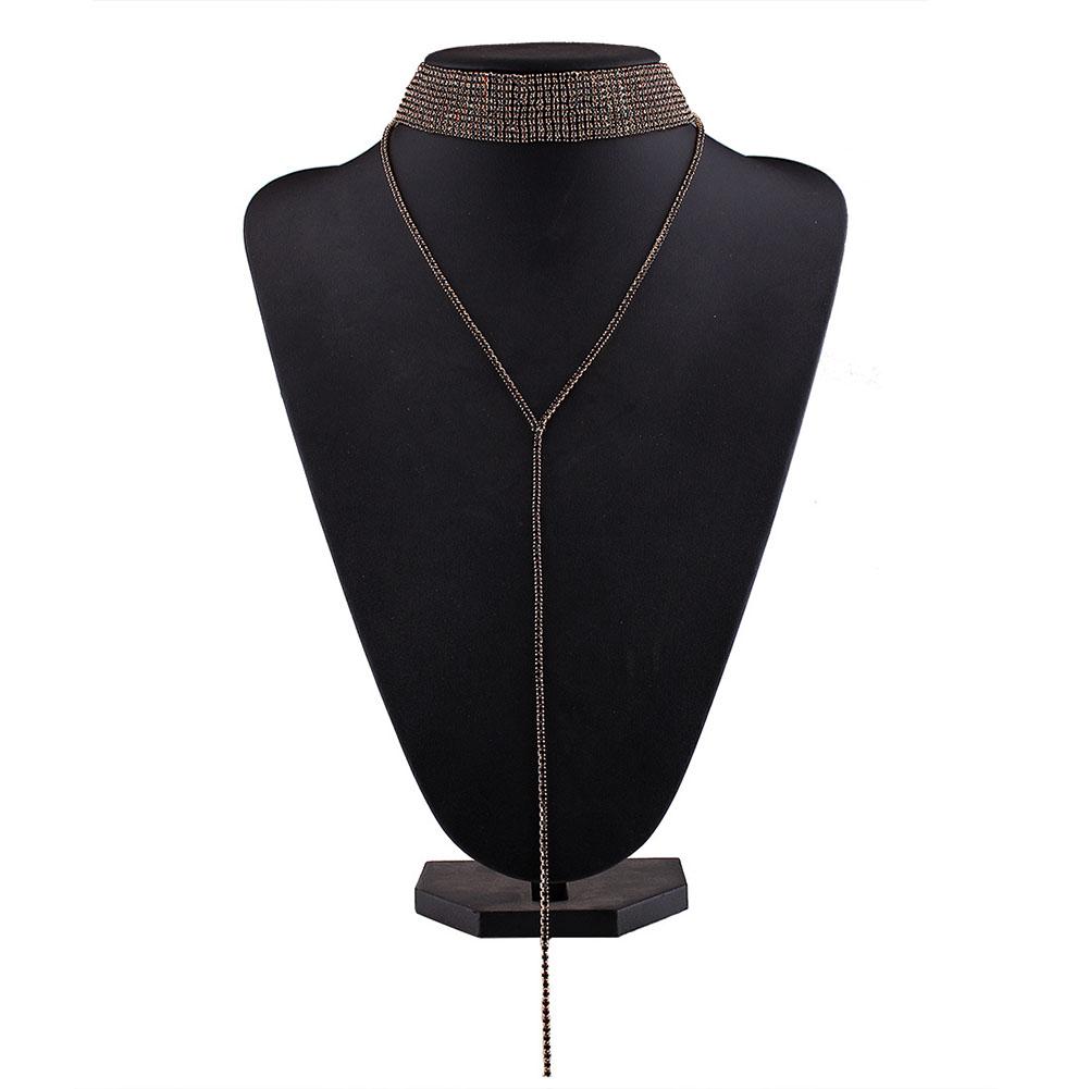 Women Popular Neck Multi-layer Full Diamond Necklace