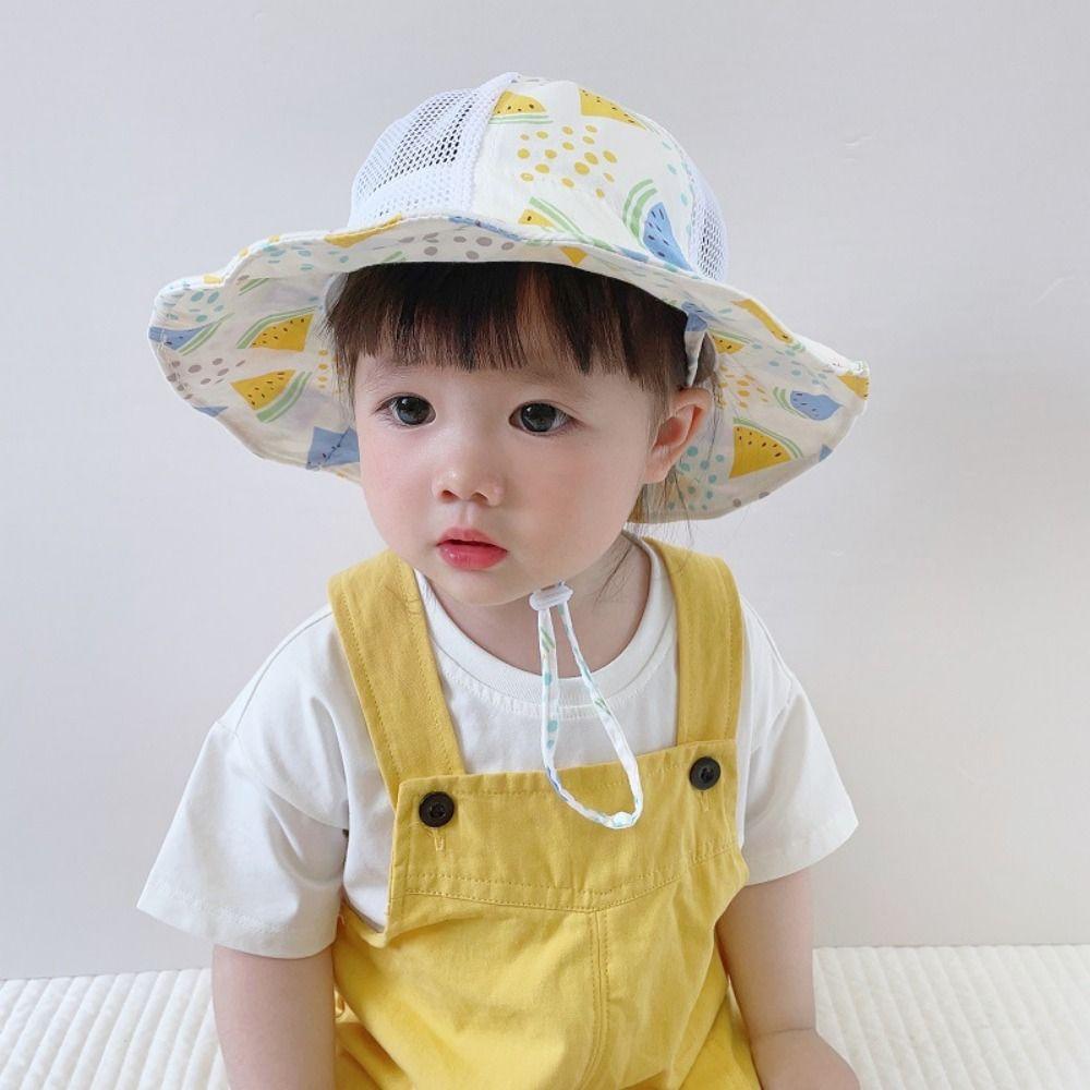 Thin Children Sun Hat Fruit Print Sun Protection Hat Fashion Bucket Hat  for Baby Boys Girls