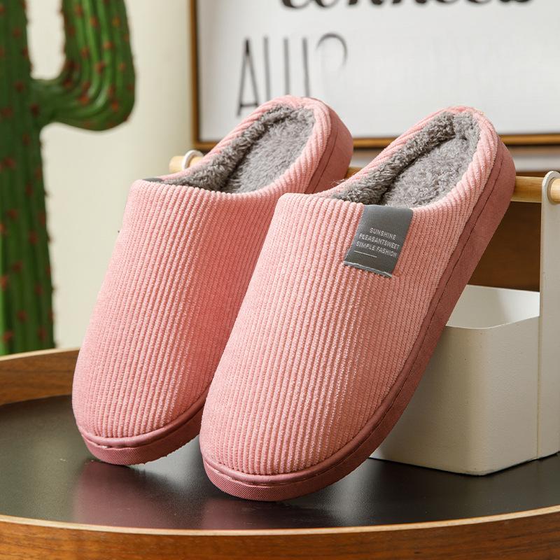 

Хлопковые тапочки, Домашняя нескользящая обувь, Тепло для дома на толстой подошве Fits 39-40 красный