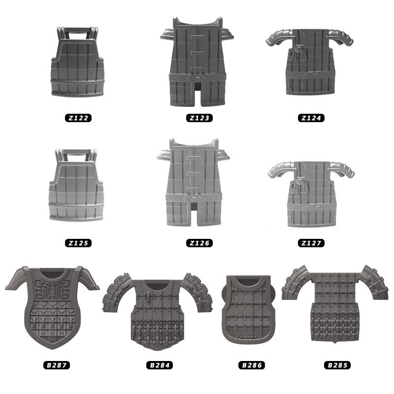 5Pcs Clarion Ancient Chinese Tv Series Character Figure Weapon Accessories Armor Assembling Toy B284