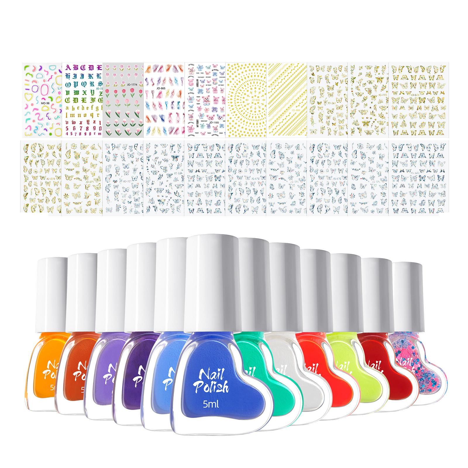 Candy Color Nails Polish Set Nails Art Stickers Nails Sticker Nails Decals Nails Supplies Nails Art Decoration for Women