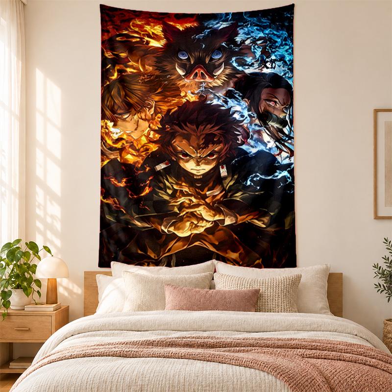 Akaza Demon Slayer Tapestry Highquality for Decorating Living Room Bedroom Dorm Walls Ideal As Bedroom Wallart Orholiday Gift