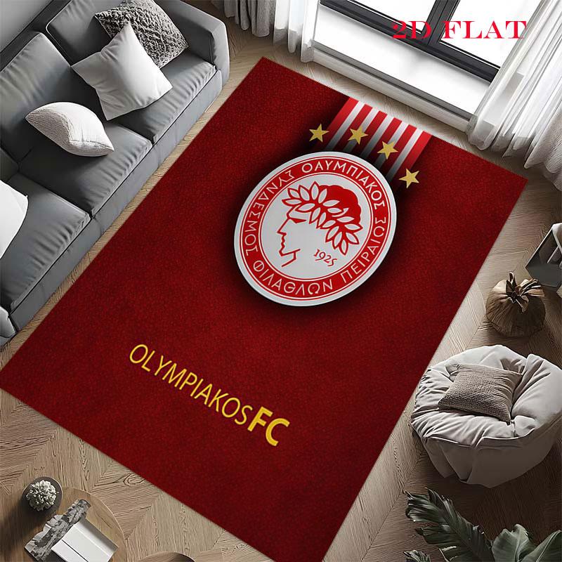 Tappeto Tappeto con Logo Olympiacos per Soggiorno Camera da Letto Casa Decorazione Divano, Tappetino Antiscivolo per Giochi Bambini
