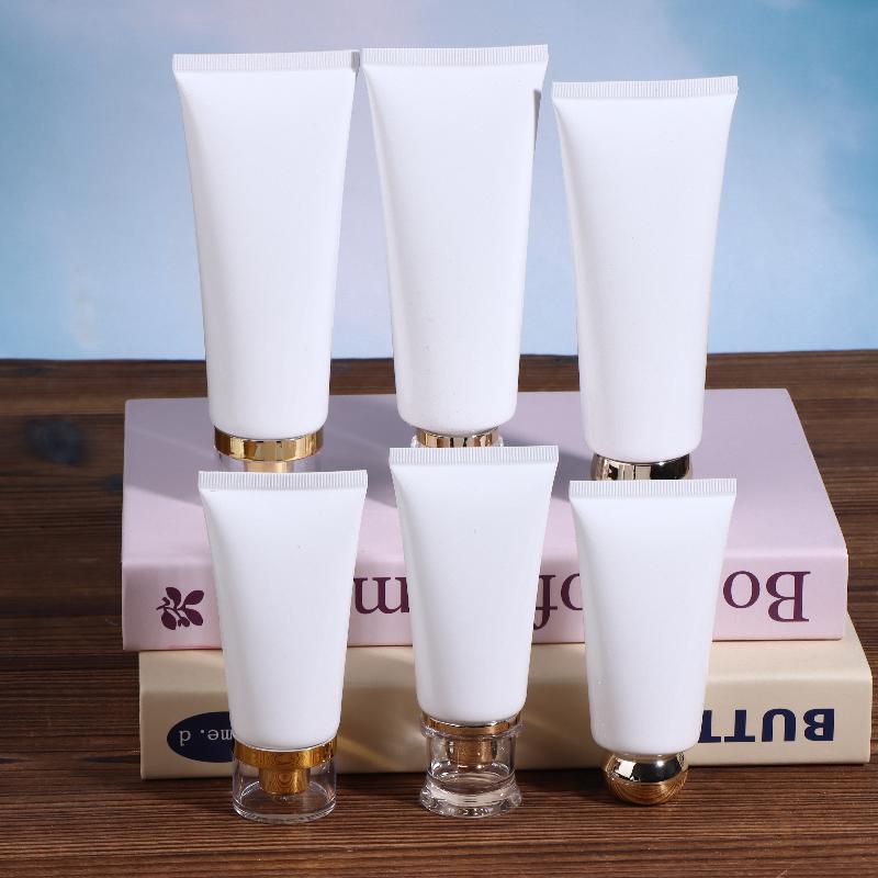 3Pcs 50/100Ml White Empty Cosmetic Squeeze Tubes Travel Dispensing Tubes Refillable Containers For Lotion Cream Facial Cleaner
