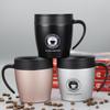 Tazza Termica da Caffè 380ml Acciaio Inossidabile Borraccia Termica con Manico Coperchio e Cucchiaino