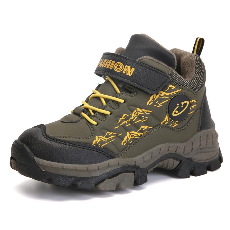 New Style Children Outdoor Non-slip Hiking Shoes For Boys Girls Brand Leather Comfort Kids Wear-resistant Fashion Sneakers