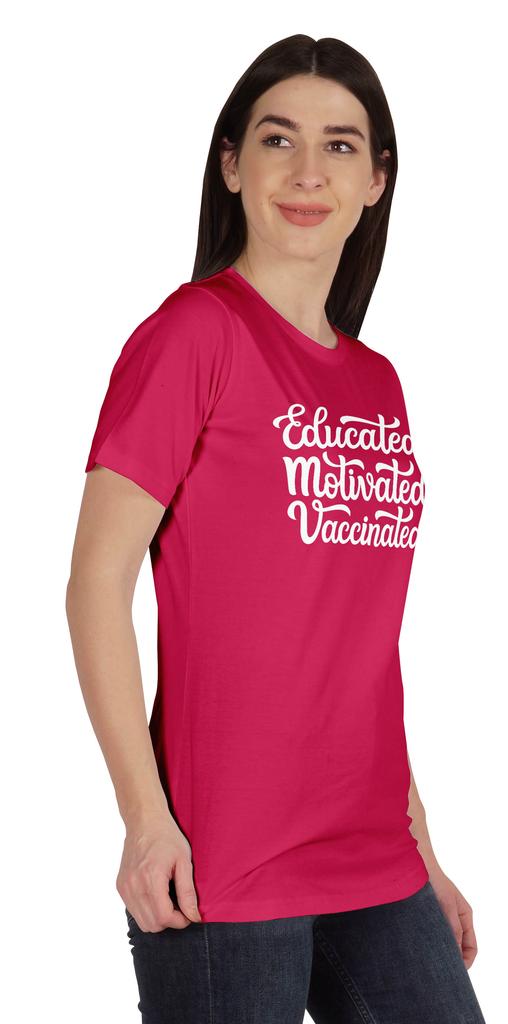 Inkmeso Educated Motivated Vaccinated Funny Pro-Vaccine T-shirt Tops For