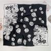 Spring and Summer Graffiti Flowers 71 * 71 Square Scarf Travel Sunscreen Headscarf Practical High-end Scarf for Mother