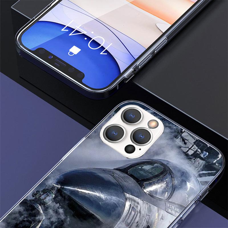 Military Aircraft Warship Fighter Cover Phone Case For iPhone 16 17 Air 15 14 Pro Max 16E Phone Case 13 Mini 12 11 7 SE 8 Print