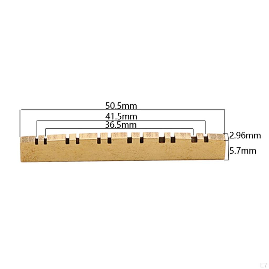 Brass Slotted Nut Durable Flat Bottom Guitars Parts 43mm for Bass Guitar Accessory