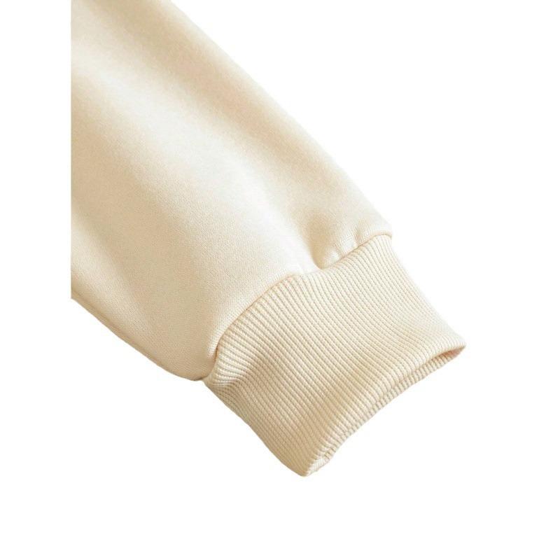 Low shoulder sleeves fleece long sleeve hooded pullover sports casual sweater fleece top