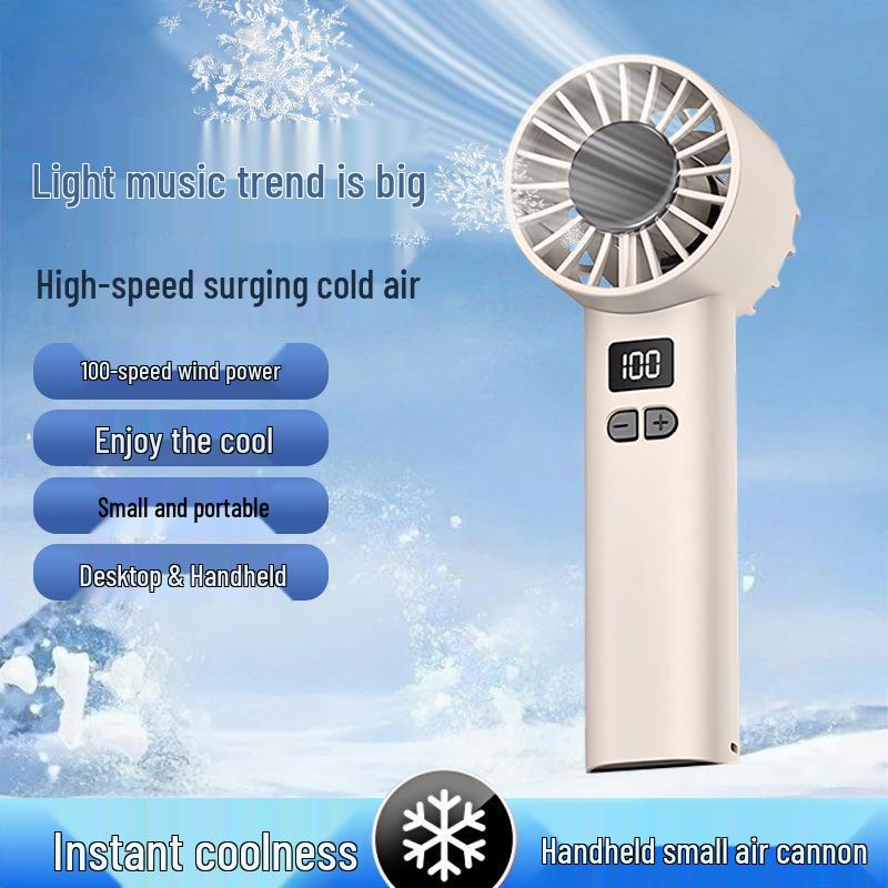 100-Speed Hurricane Rechargeable Mini Handheld Fan – Student Portable Cooling Electric Fan (Model JK107) Unspecified