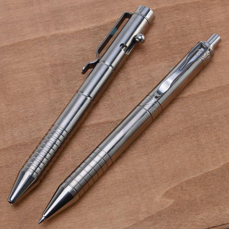 Solid Titanium Alloy Gel Ink Pen Vintage Bolt Action Writing Tool Stationeries