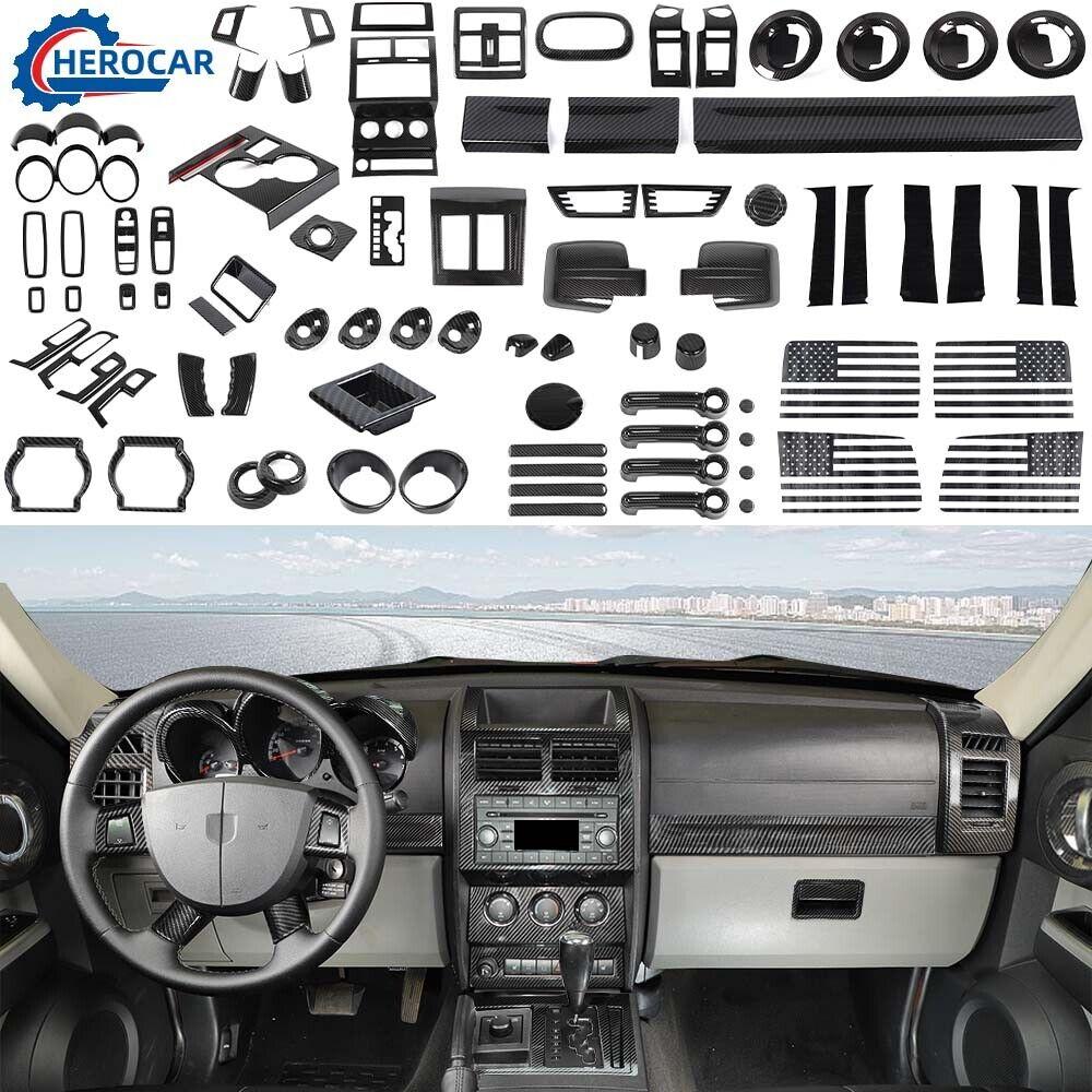 Kohlefaser-Konsolen-Schalthebel-Panel-Abdeckung Zierleiste Dekor Für Dodge Nitro 2007-2012