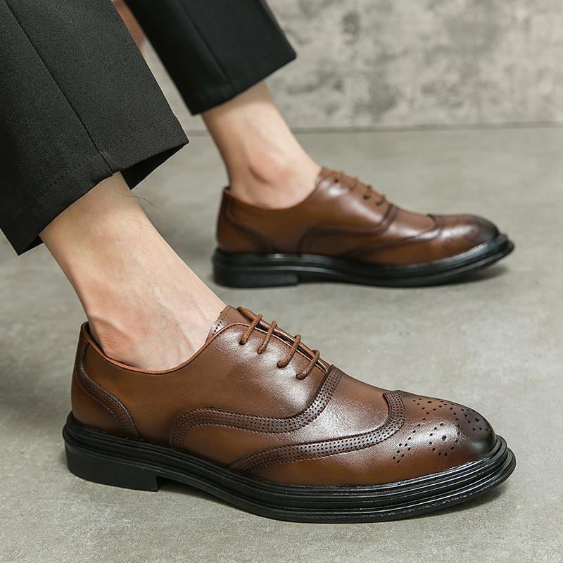 Fashion Fashion Man Oxford Shoes Lace-Up Outdoor Male Flats All-match Classic Mens Casual Shoes Leather New Men Business Walking Shoes