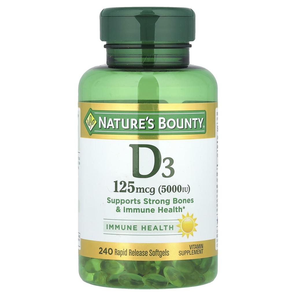 Nature's Bounty D3, 125Mcg(5,000Iu), 240 Softgels