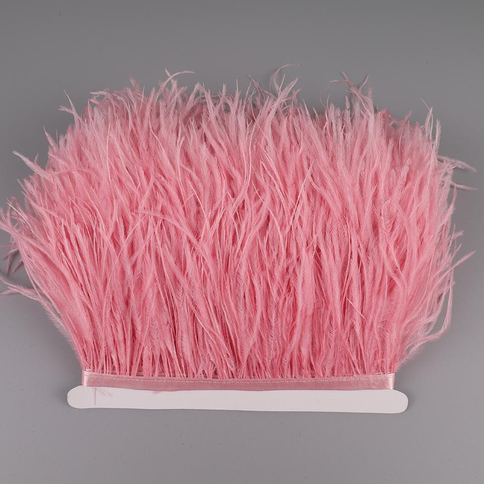 2M Pštrosí peří na stuze pro vyšívání šití do šatů ozdobné peří na pásce třásně pro oblečení
