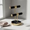 Necklace Display Stand Velvet Surface Earring Holder Stable Round Base Fixture for