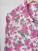 Retro Caroline Rose Print Cotton Long Sleeve Women's Shirt with Double Pockets