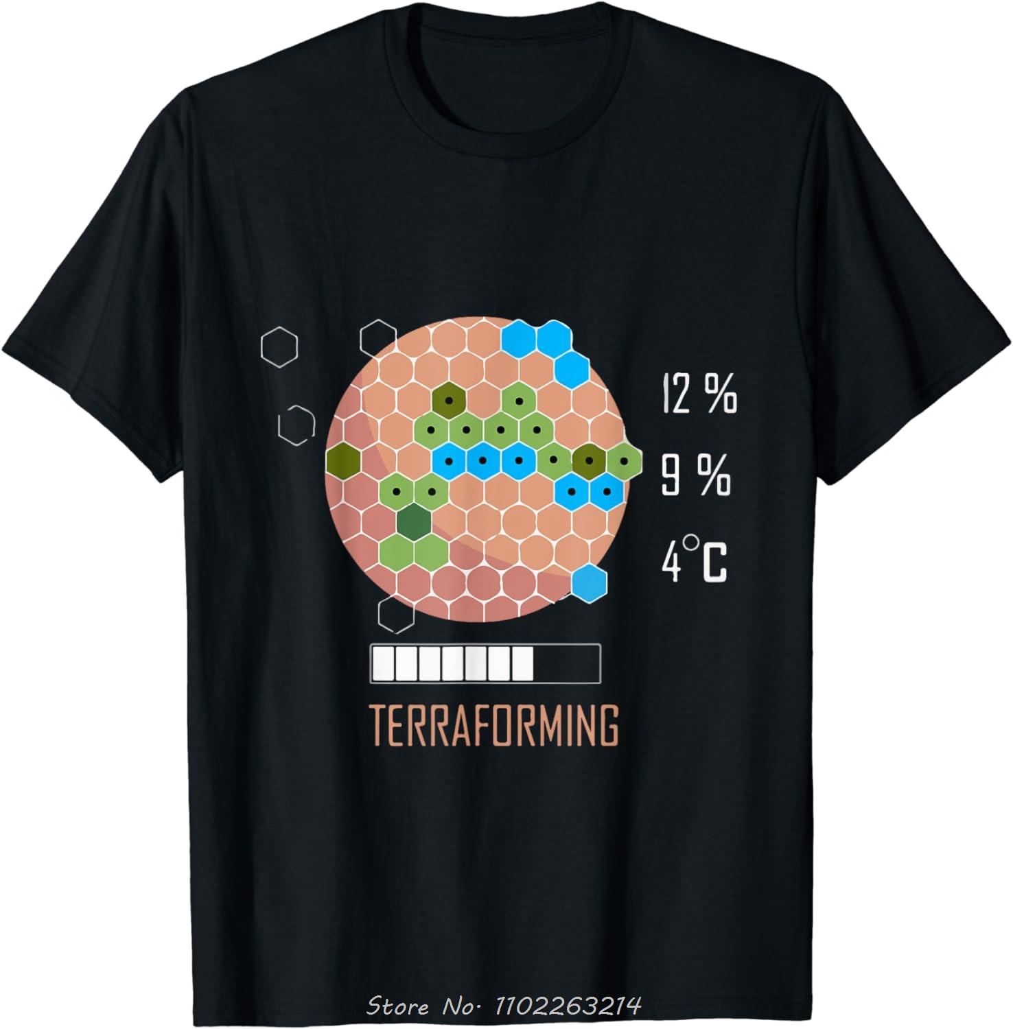 

16 Bit Mars Is Terraforming Men s Clothing - Board Game Oversized T-shirt Camisas Cotton Tshirt Ropa Hombre Fitness T Shirt S