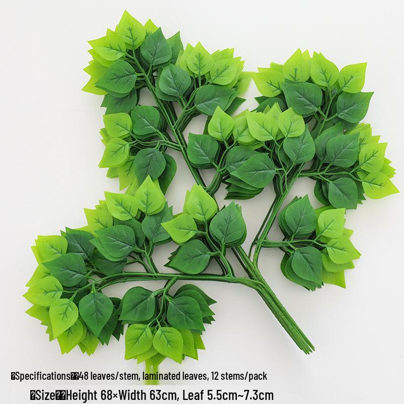 Artificial Banyan Branches with Laminated Plastic Leaves for Landscaping and Decoration
