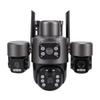 3 Lens Solar Security Camera 6MP HD 360 Degree Viewing Angle IP66 Water Proof Motion Detection WiFi Smart for Outdoor