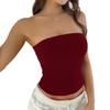 2026 spring and summer new product European and American Y2K sexy solid color backless knitted tube top women