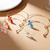 Flower Cuff Choker Enamel Flower Cuff Necklace Elegant Adjustable Wire Choker for Women Parties Holiday Beach Vacation Jewelry