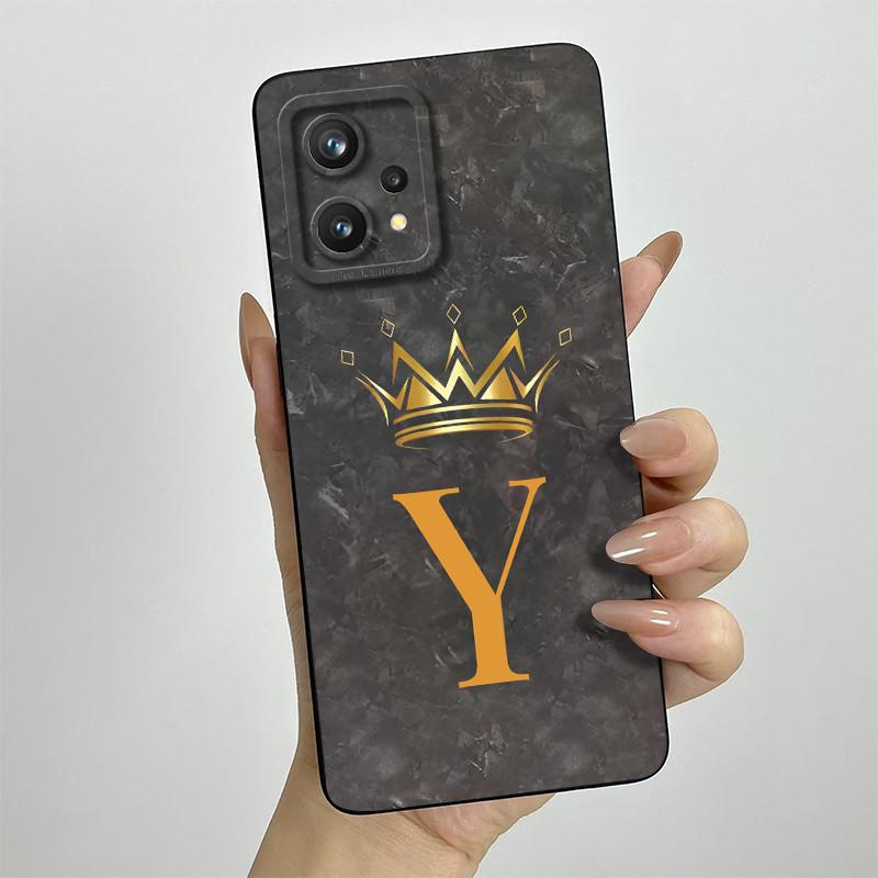 For Realme 9 Pro Plus 4G 5G Case Fashion Crown Letters Silicone Soft Protector Cover For Realme9 9Pro Plus 4G 5G Funda Bumper