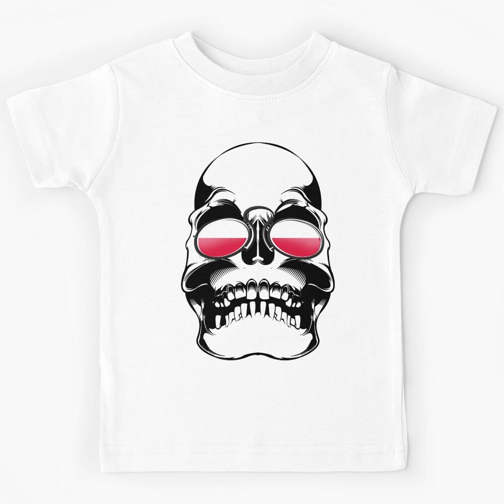 Poland 2018 Football World Cup Skull Kids T-Shirt 120