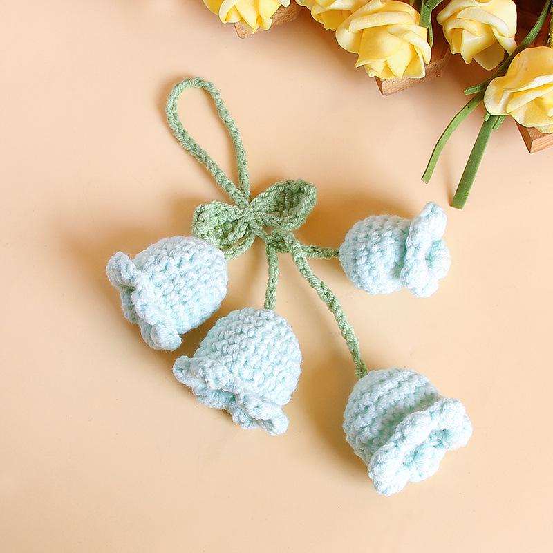 Lily of the Valley Woolen Bag Charm with Preserved Flowers – Girlish Heart Keychain Gift