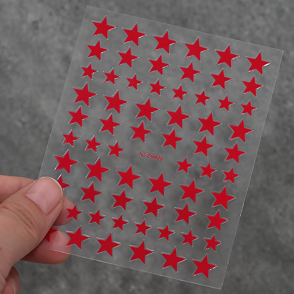 8pcs/set 3D Metallic Gold & Silver Star Nail Stickers, 8pcs Y2K Pentagram Holographic Sliding Elegant Charm Nail Art Decorative DIY Nail Accessories