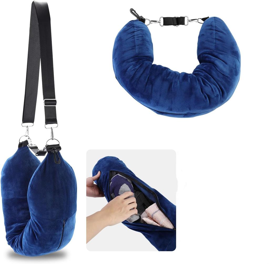 Travel Neck Pillow Stuffable With Clothes Stuffable Neck Pillows Airplanes Multifunctional No Filler Portable Travel Equipped