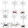 Colorful Beaded Spider and Spider Web Decorations Crystal Halloween Decorations  Haunted House