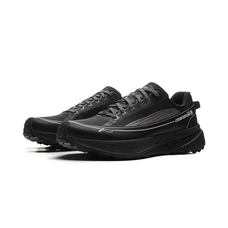 Li Ning CF Outdoor Comfortable Wear-Resistant Reflective Rebound Low-Top Hiking Shoes Unisex Hiking Shoes Black AHTV041-6