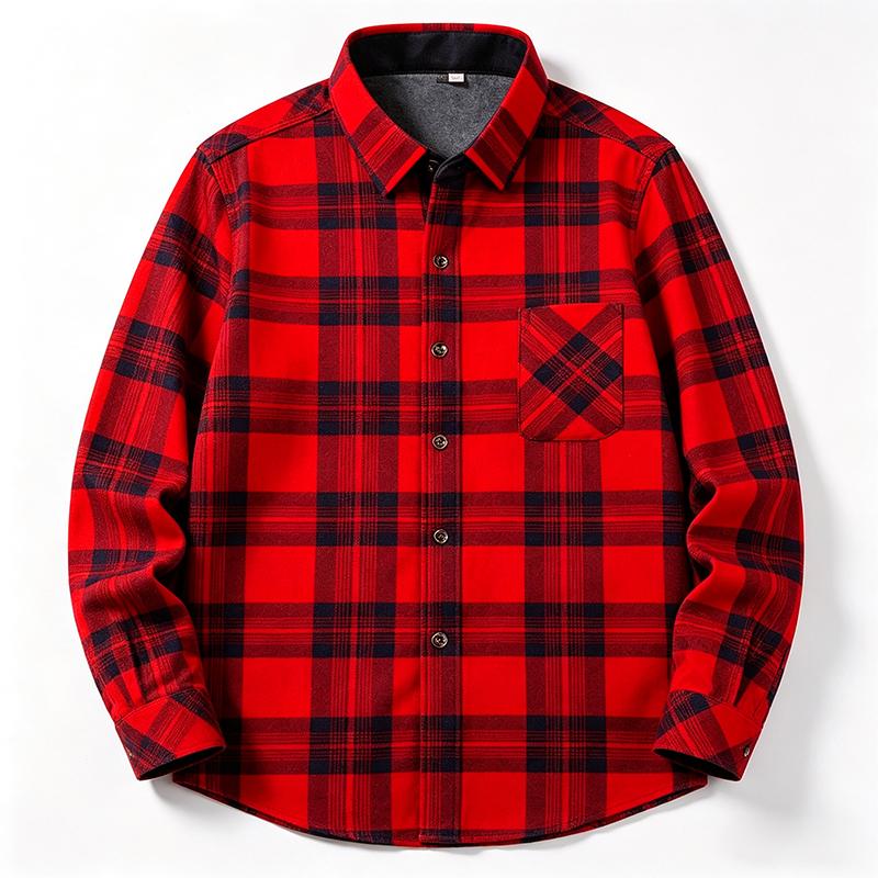 Men's Winter Sherpa Lined Flannel Shirt Jackets Long Sleeve Button Down Fleece Dress Shirts for Men Casual Warm Comfortable Thermal Shirt With Pockets