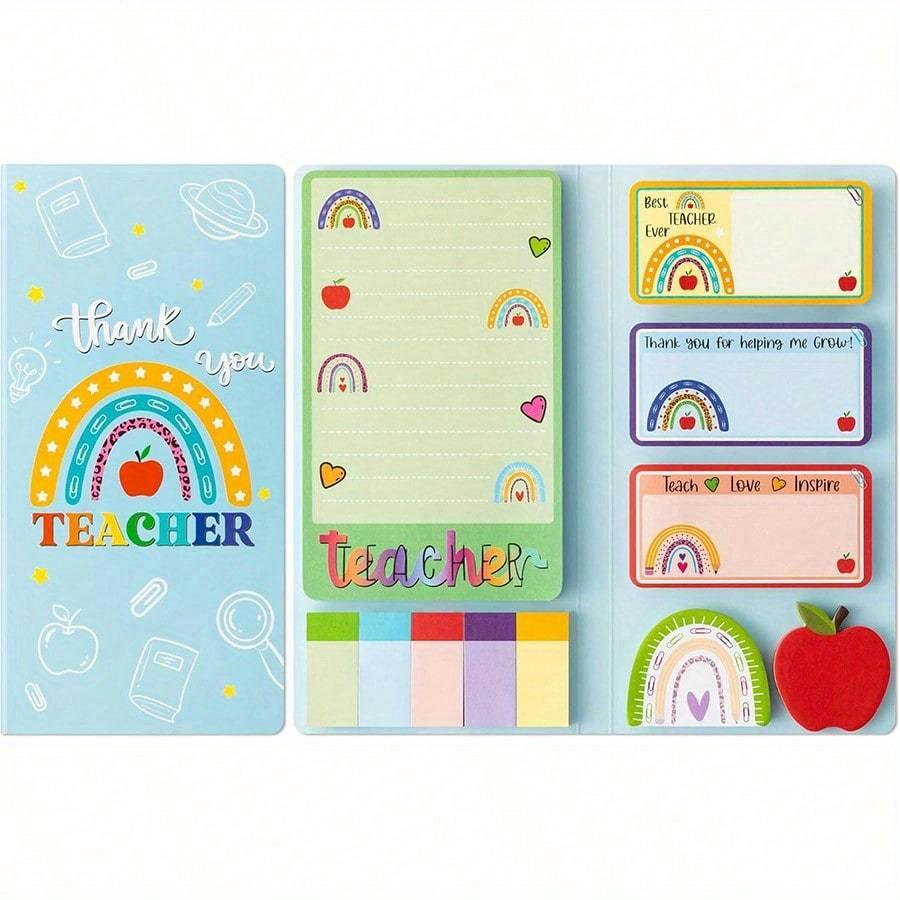 Teacher Sticky Notes Set - Teaching Supplies Shaped Sticky Note Pads Teacher To Do List Notepad Writing Memo Pads For Teacher Appreciation