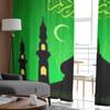 Ramadan Al Kareem Green Sheer Curtain For Living Room Bedroom Voile Curtains For Window Organza Curtains Party Tulle Drapes