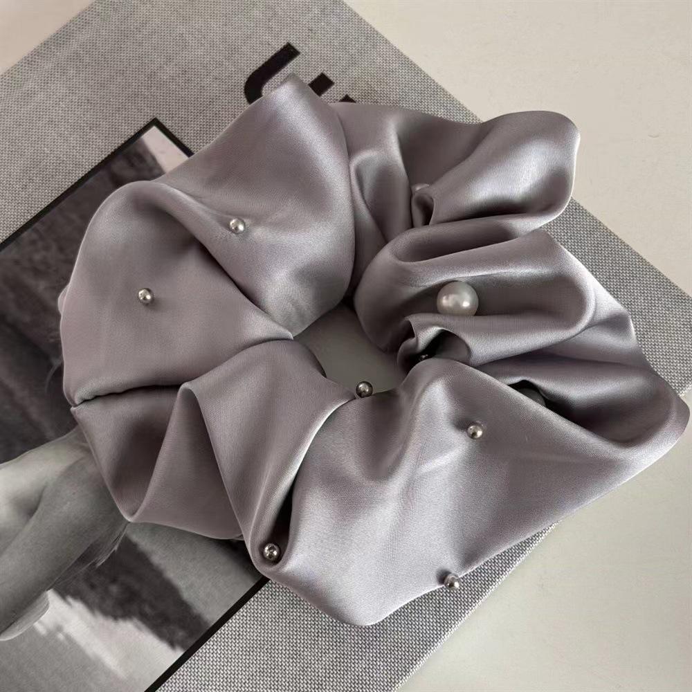 Elegant Satin Headband with Pearl Rivets for Women