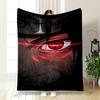 Anime Eye Design with Red Glow Effect Flannel Blanket for Bedroom, Living Room, Sofa, and Nap Sofas