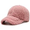 Thicken Lamb Wool Baseball Cap Velvet Winter Peaked Cap Casual Plush Snapback  Women